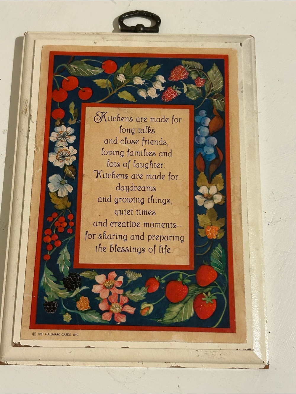 Vtg Hallmark  Kitchen Plaque